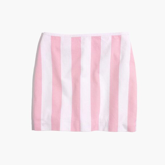 Madewell Gamine Mini Skirt in Cara Stripe Pink White // Size 14 XL‎ - Picture 1 of 4